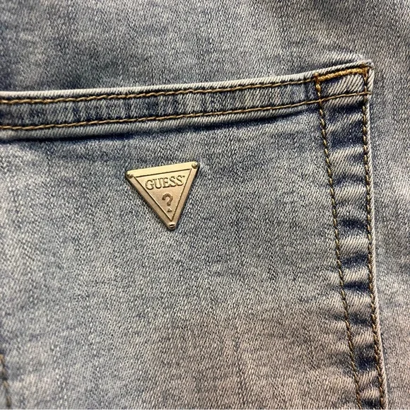 Guess Stretchy Jean Skirt With Stripes - Picture 3 of 10